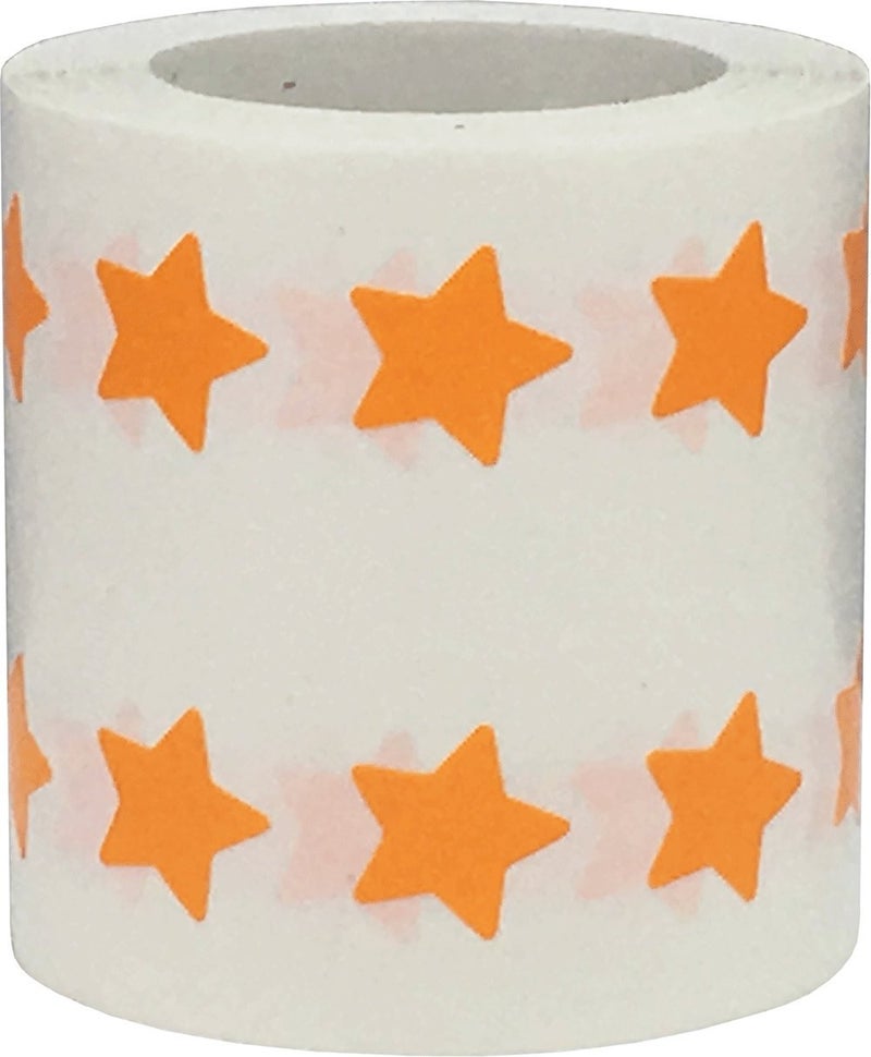 InStockLabels.com Orange Star Shape Stickers 0.50 Inch 1,000 Adhesive Labels - Image 2